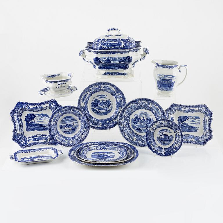 A 80-piece creamware dining service, 'Svenska Slott', Rörstrand.