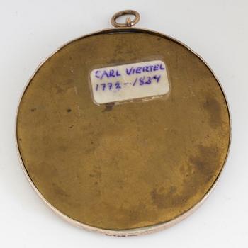 Carl Viertel, a miniature portrait depicting a young lady, early 19th century.