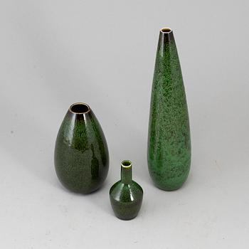 CARL-HARRY STÅLHANE, 3 stoneware, vases, Rörstrand.