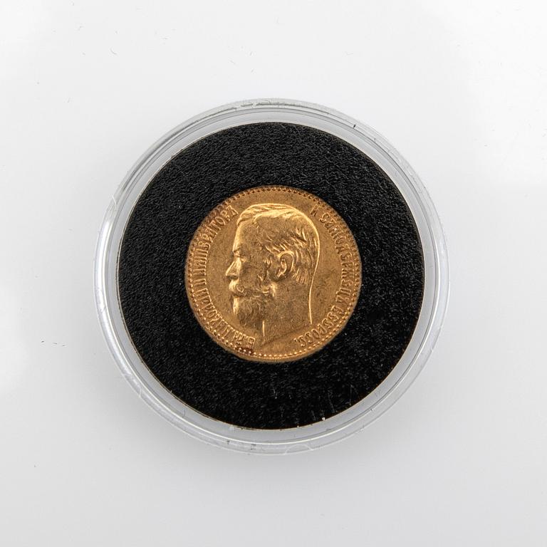 Guldmynt, Ryssland, Nikolaj II, 5 rubel 1900..