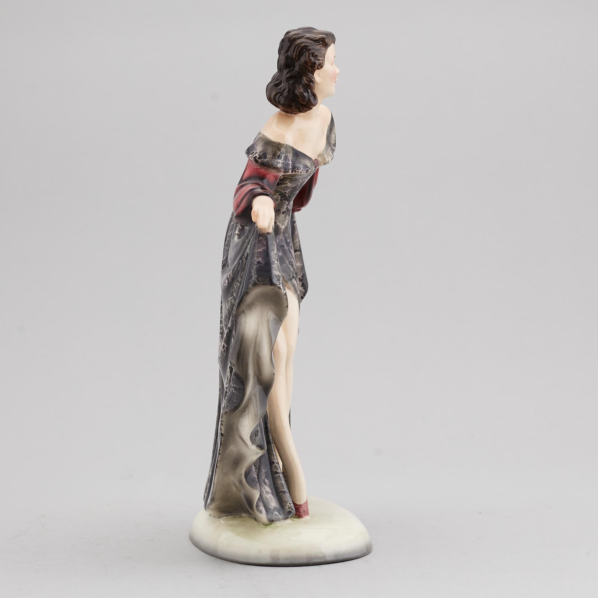 STEFAN DAKON, figurin, flintgods, Goldscheider, Österrike, 1900-talets mitt.