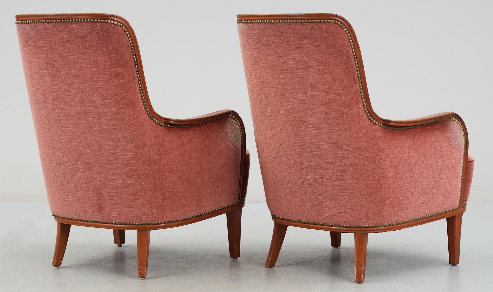 FÅTÖLJER, ett par, möjligen Carl Malmsten, 1950-tal.