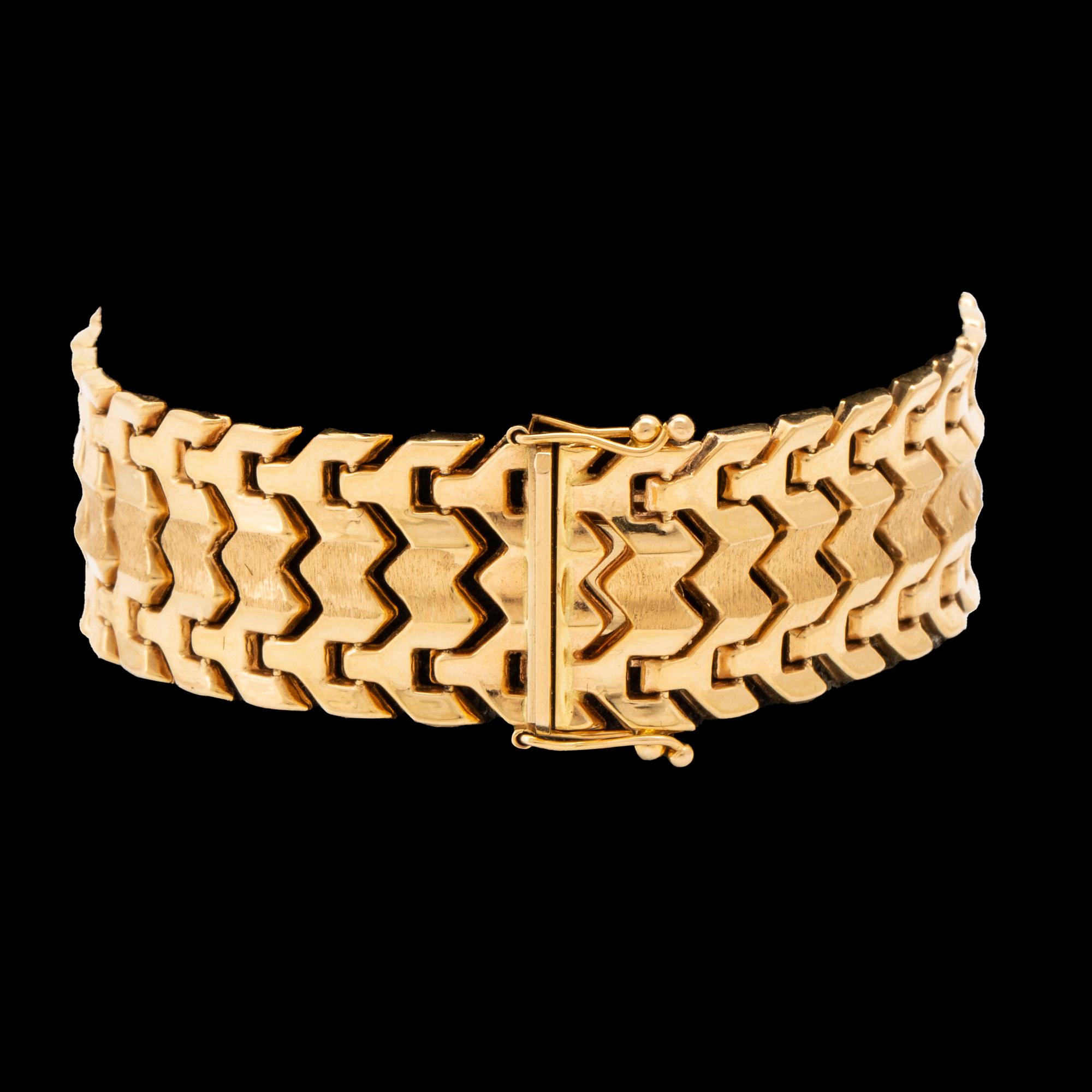 Goldbracelet 18k gold, 32,3 g, approx 19 x 2 cm.