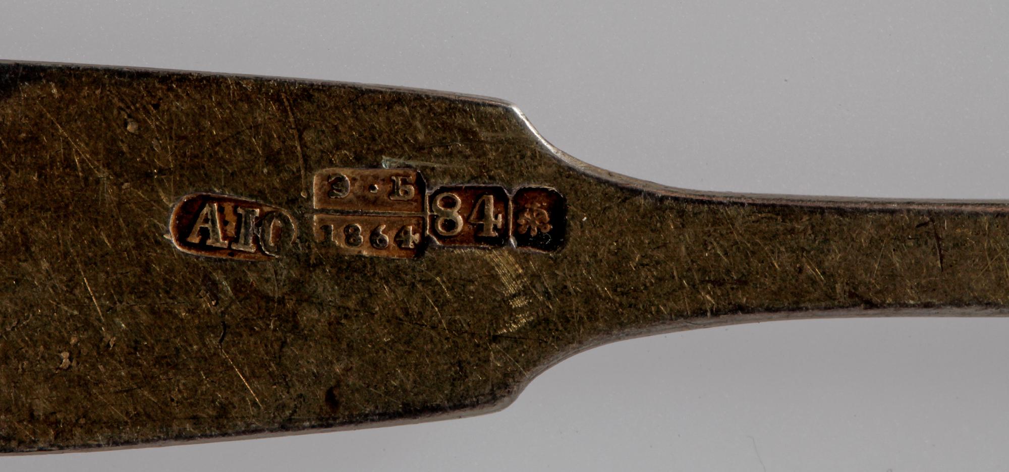 PARTI BESTICK, 12 delar, silver. Ryssland 1800-tal.
