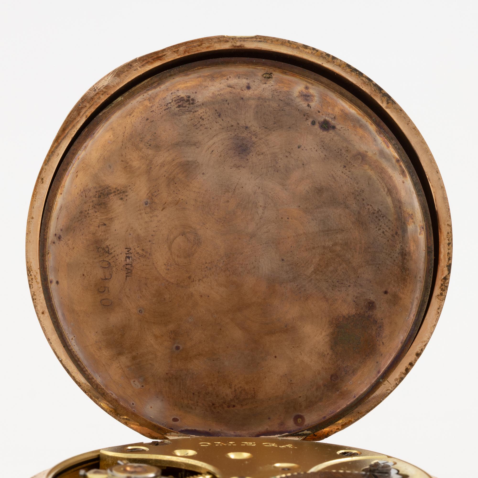 Omega, pocket watch, 14K gold, 49.5 mm.