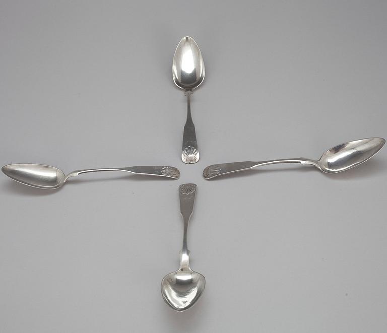 SKEDAR, 4 st, silver, Thomas Lilius 1866, H.I.Törnroth, 1849, 1851. Vikt 219 g.