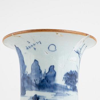 A Chinese blue and white vase, Transition, 17th century.