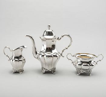 A three piece silver coffee service byGAB AB 1932-33, 1330g.