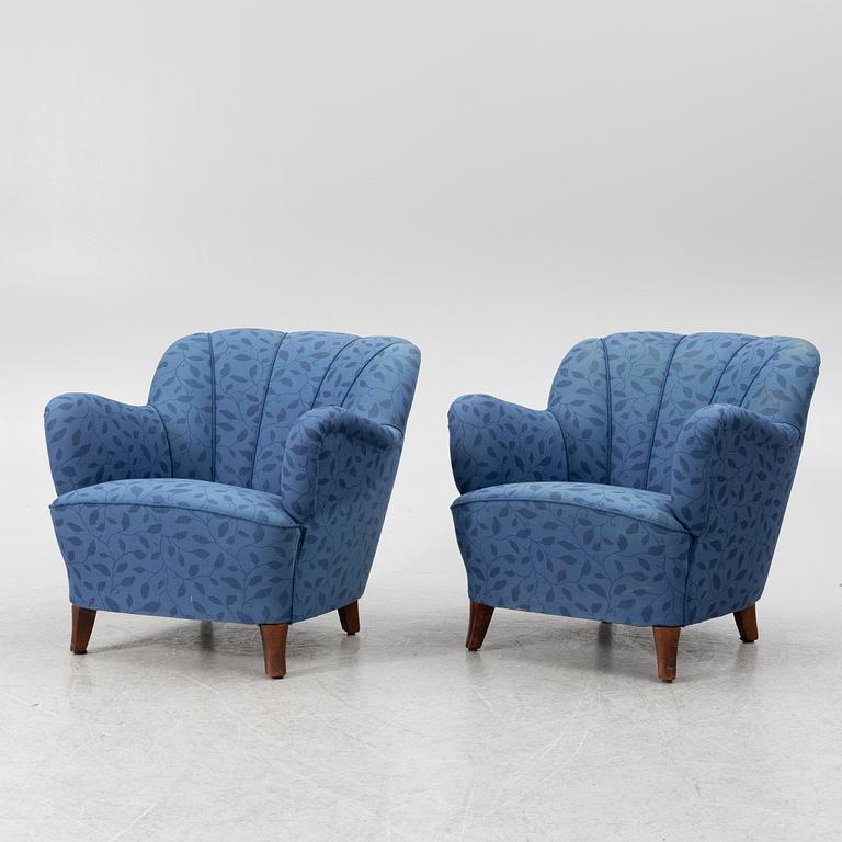 Fåtöljer, ett par, 1900-talets första hälft.