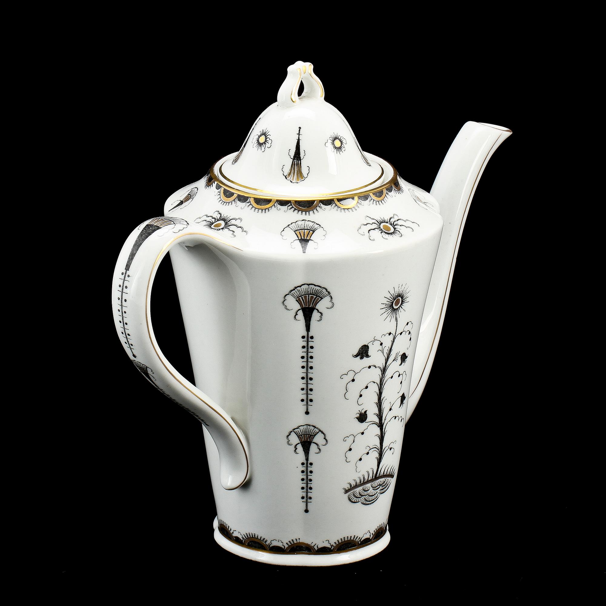 KAFFESERVIS, 16 delar, porslin, Rörstrand, 1900-talets första hälft.