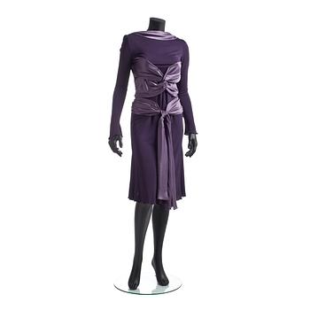 ALEXANDER MCQUEEN, a purple silk blend dress.