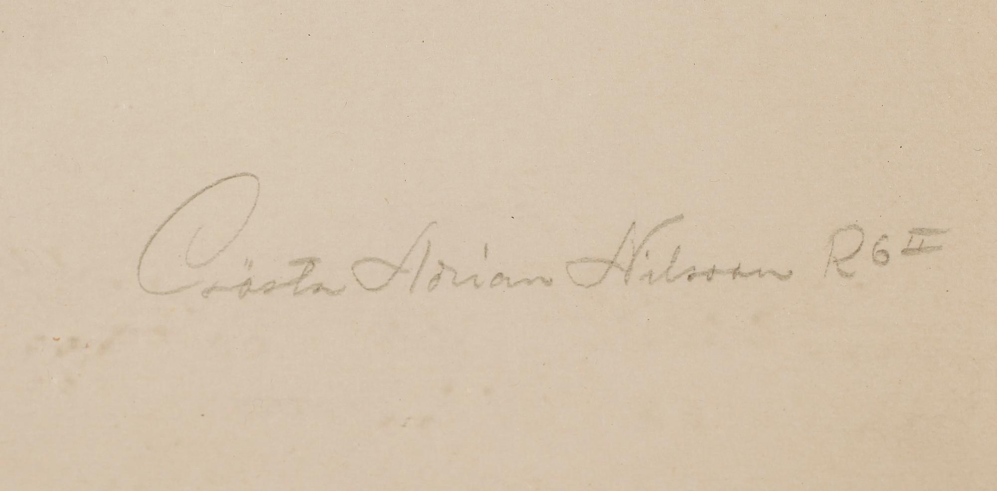 GÖSTA ADRIAN-NILSSON, blyertsteckning, signerad.