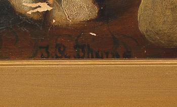 OKÄND KONSTNÄR, olja på duk, otydligt signerad J.R Thorne?, 1800-talets andra hälft.