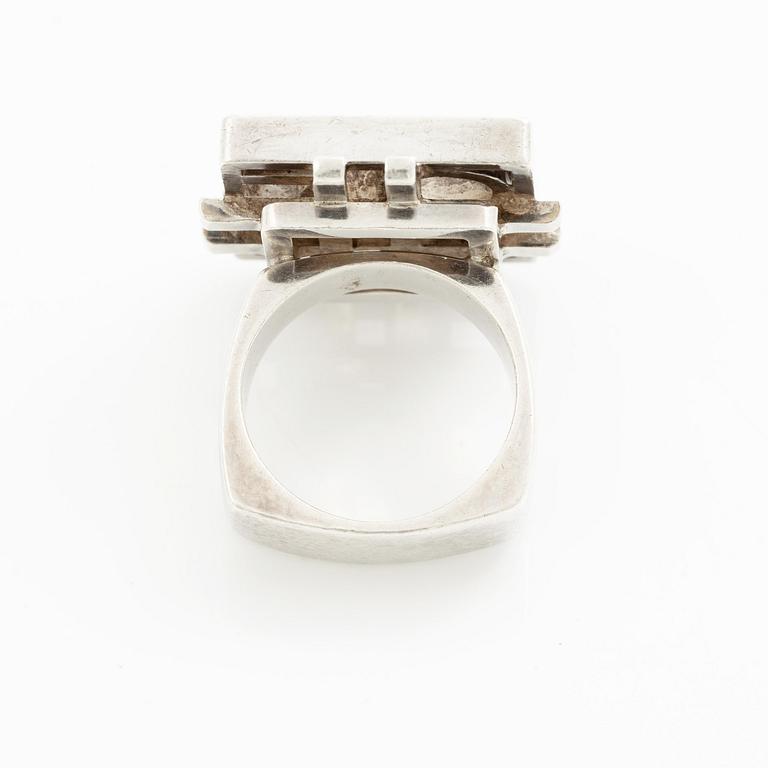 Claës E. Giertta, a ring and a bangle, silver, Stockholm 1961 and 1965.