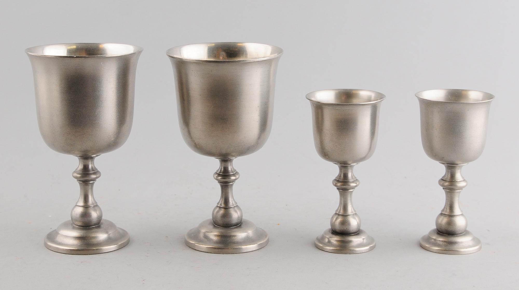 VIN- OCH LIKÖRGLAS, 10+11, tenn, GAB.