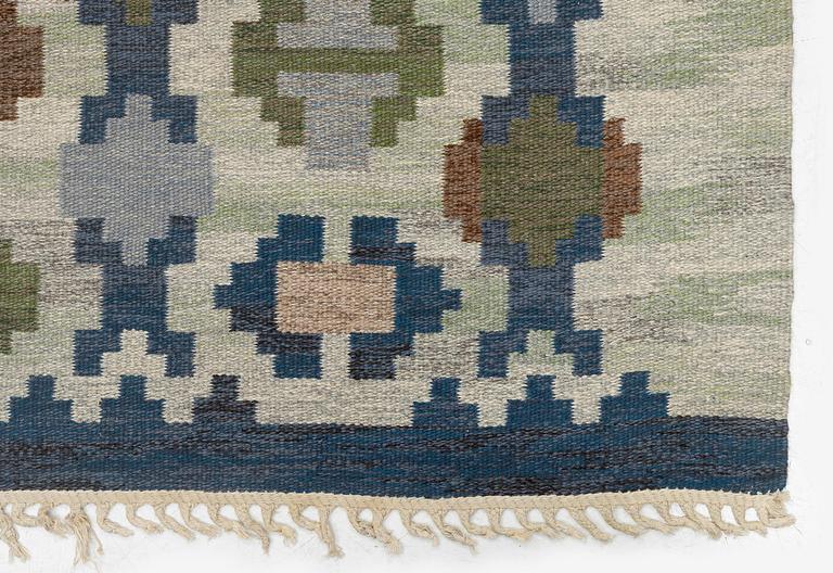 Judith Johansson, a carpet, 'Enebacken', flat weave, c. 307 x 196 cm, signed JJ.