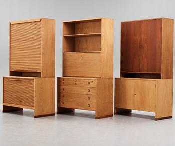 HANS J WEGNER, a set of three bookcases, "RY8", Ry Møbler, Denmark 1950's.