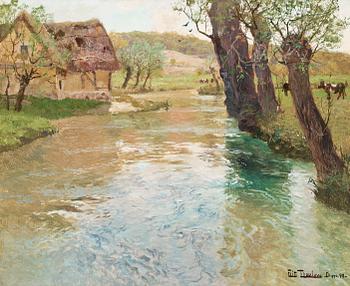 182. Frits Thaulow, River landscape, Arques, Dieppe.