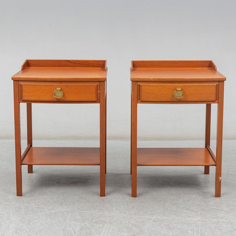 KERSTIN HÖRLIN-HOLMQUIST,  pair of mahogany bedside tables from Nordiska Kompaniet.