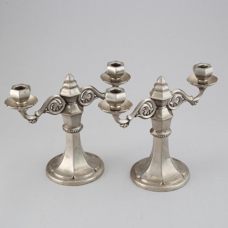 A pair of Gerotin pewter candlesticks, Denmark, first half of the 20th century.