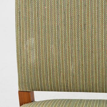 Carl Malmsten, six 'Gustavus' walnut chairs, Åfors, second part of the 20th Century.