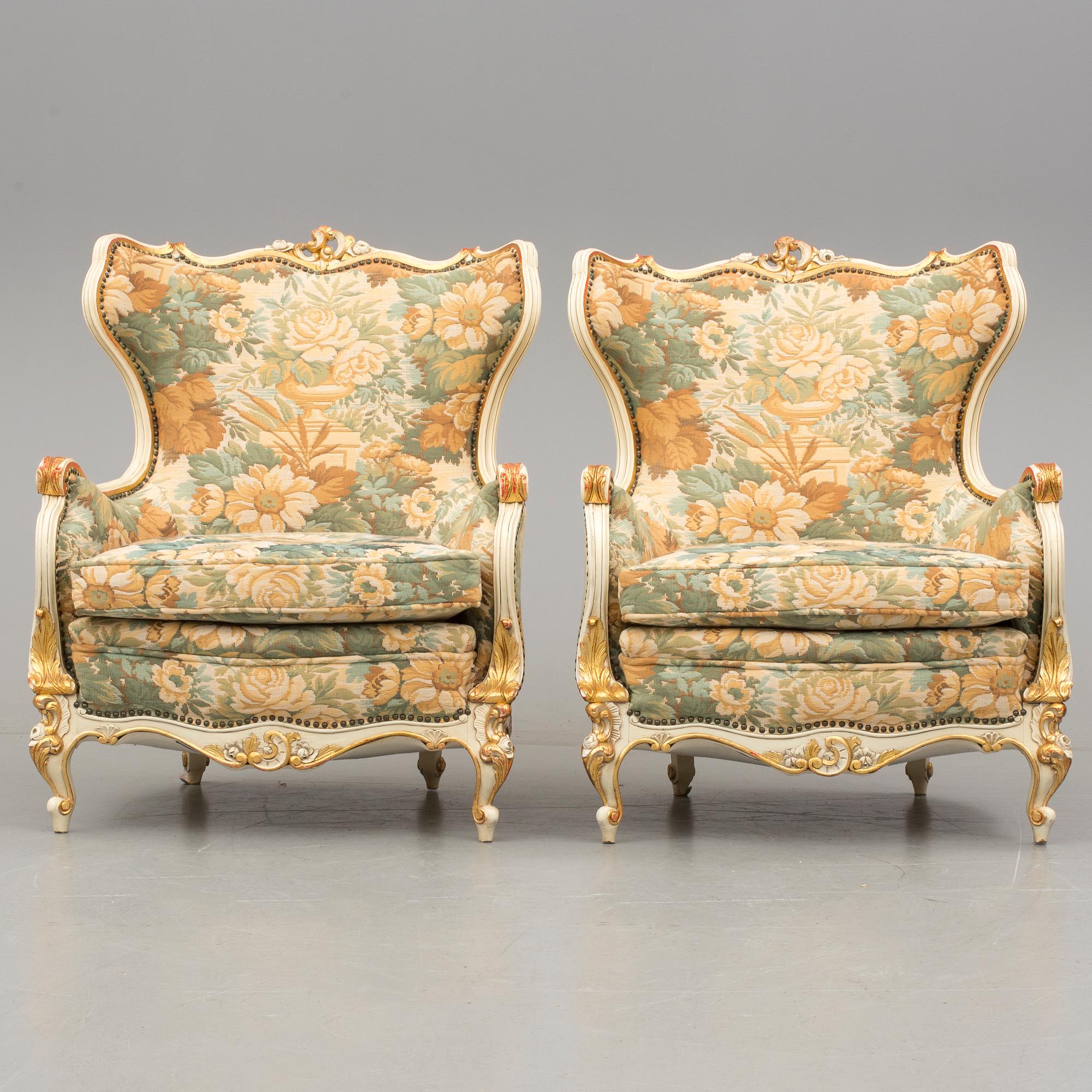 FÅTÖLJER, ett par, Spanien, 1900-talets andra hälft.