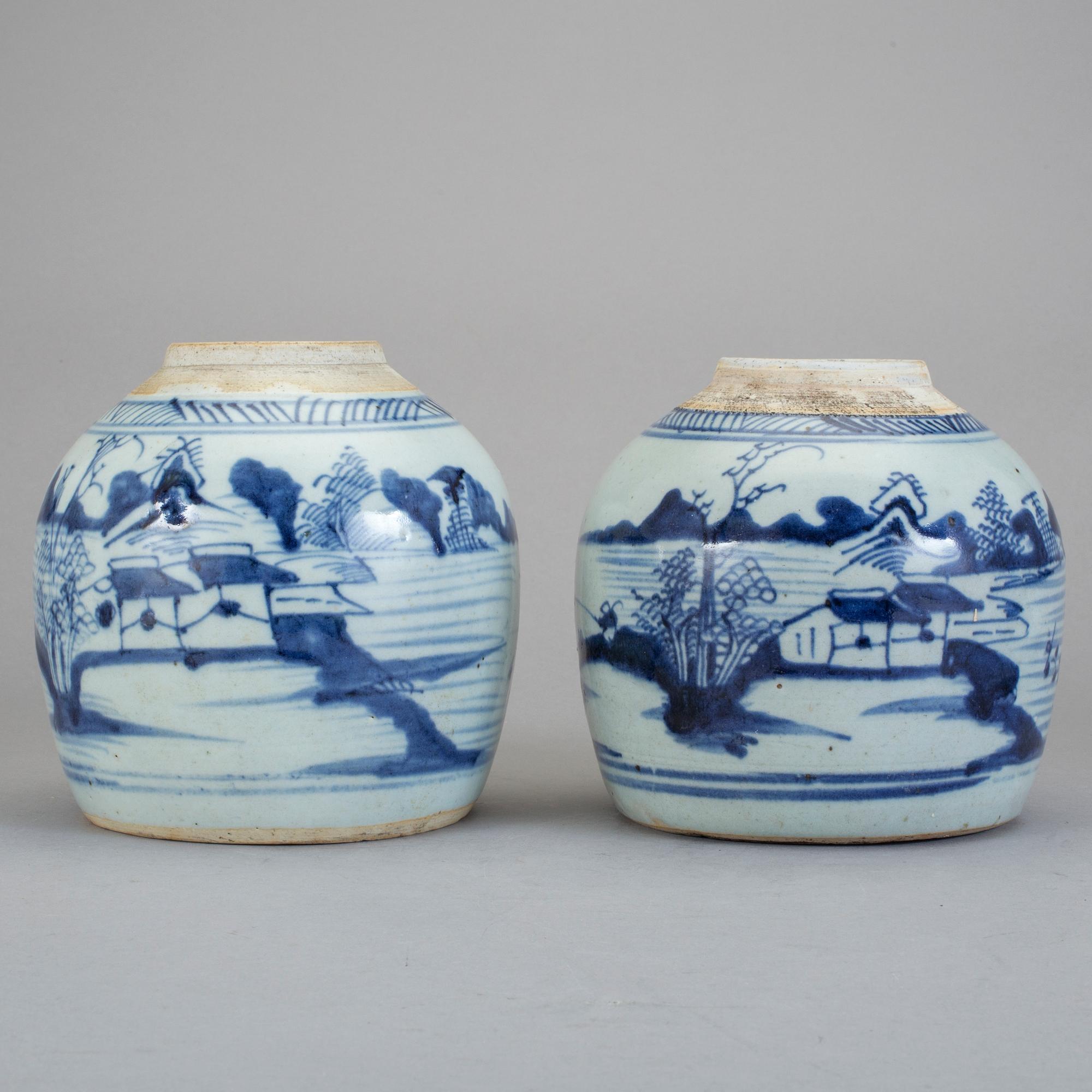 URNOR, 2 st, porslin, Kina, 1800-tal.