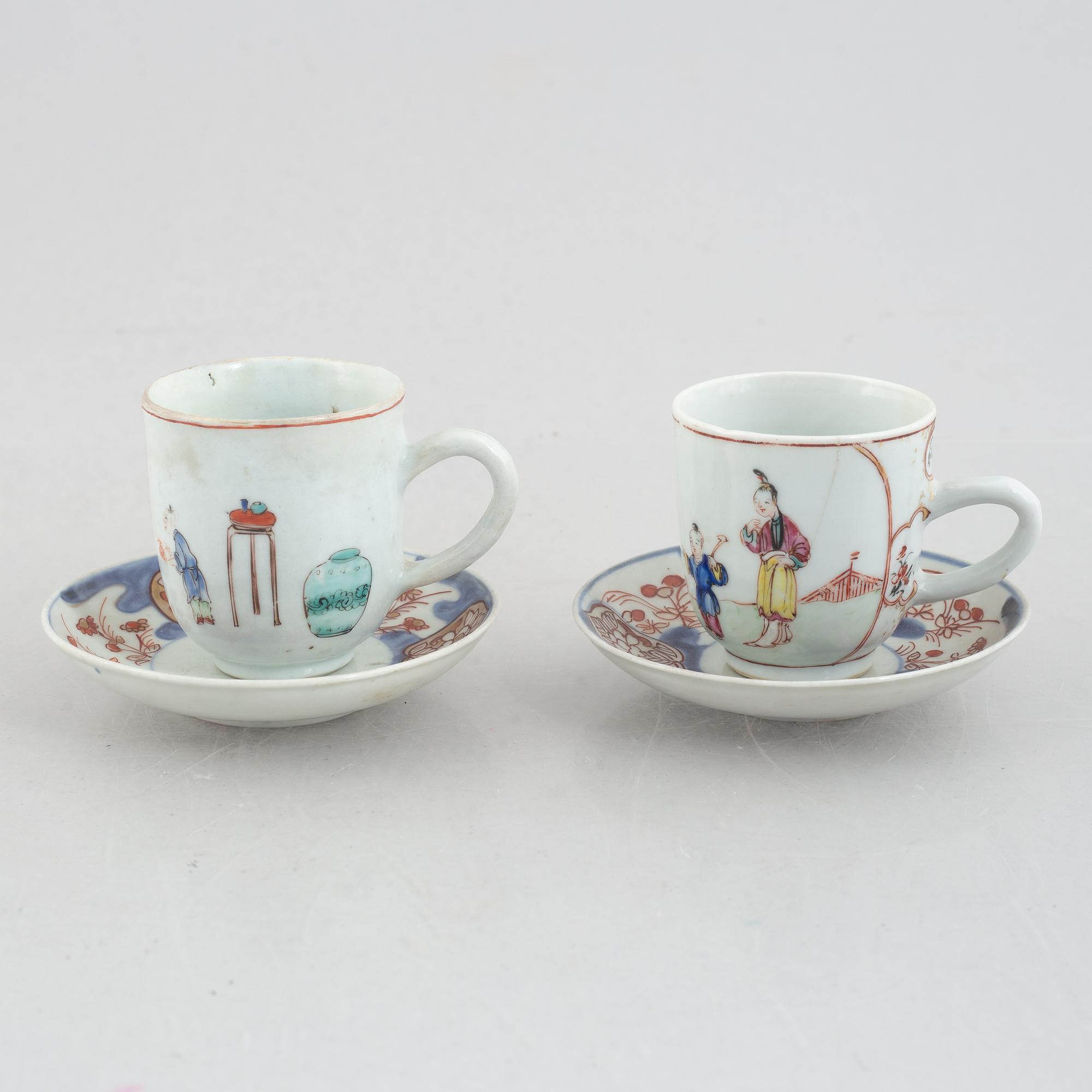 A group of 11 Chinese export porcelain pieces, Qing dynasty, 18th century.