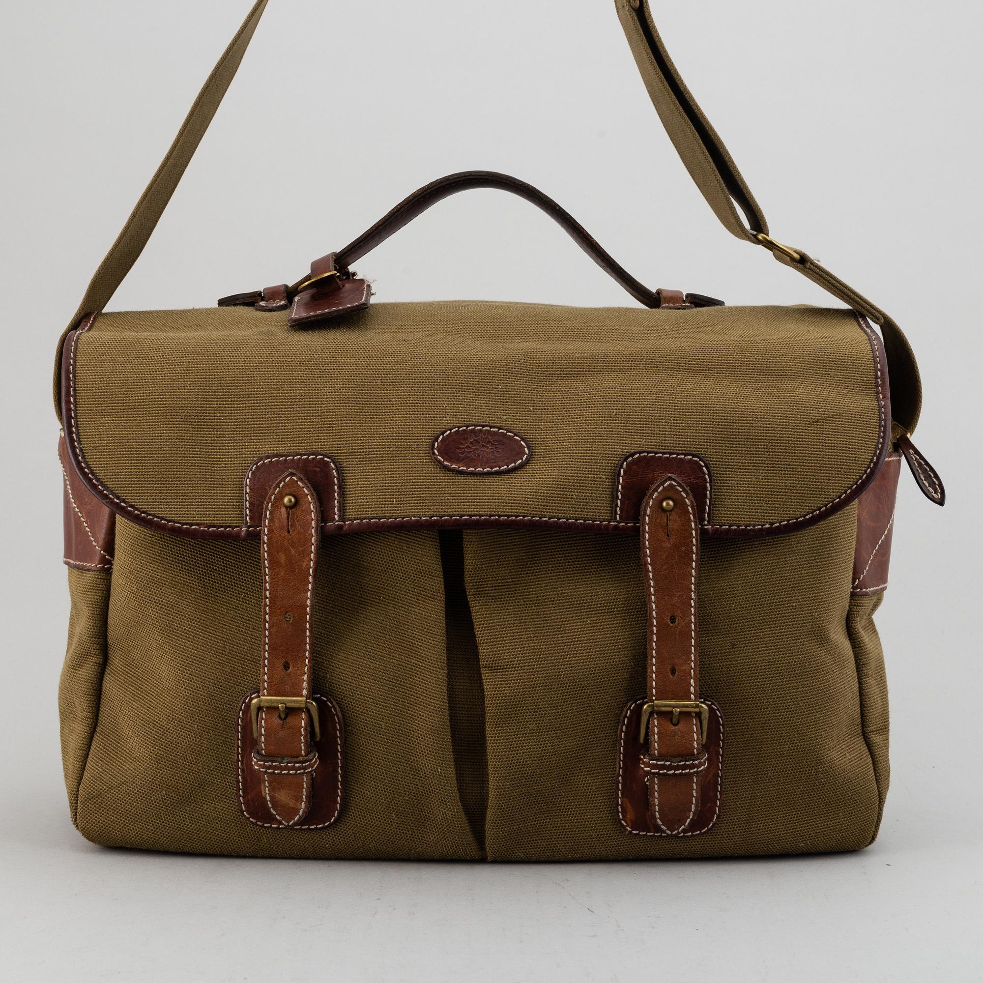 MULBERRY, a canvas and leather bag.