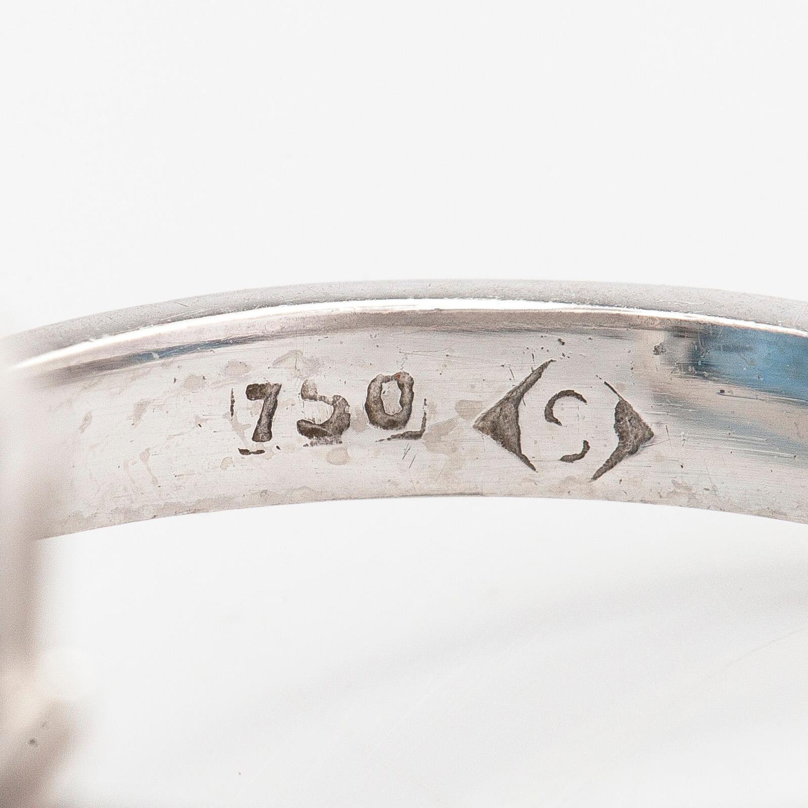 H.Stern, ring, cocktailring, 18K vitguld med akvamarin och diamanter.