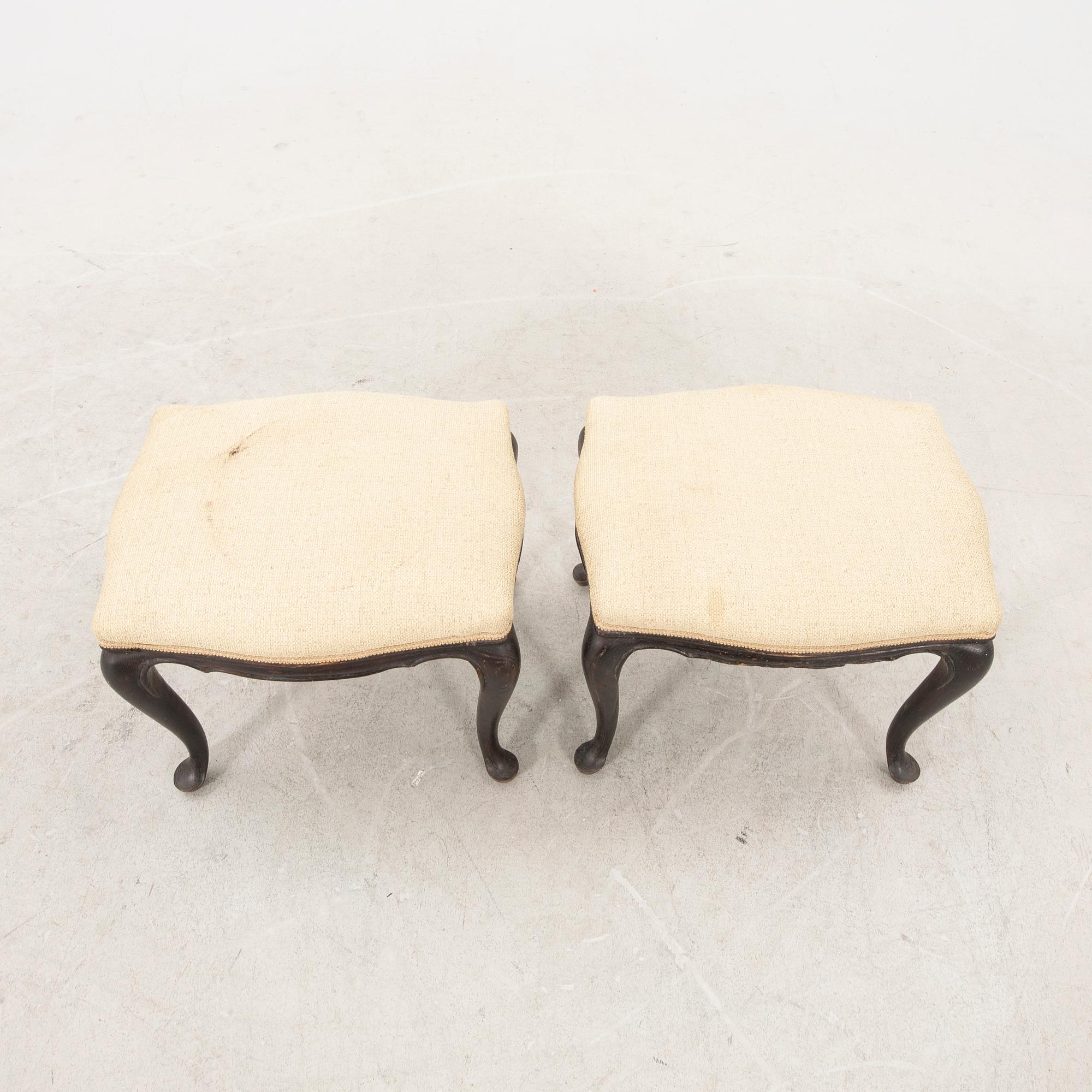 A pair of Louis XV style 19th century stools.