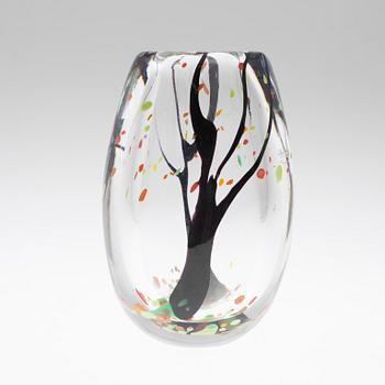 A Vicke Lindstrand glass vase "Höst" from Kosta signerad Kosta LU 2013, 1950s.