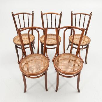 Chairs, 5 pieces, early 20th century.