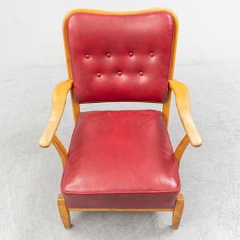 AXEL LARSSON, a Swedish Modern birch easy chair, åtölj, Swedish Modern, Svenska Möbelfabrikerna, Bodafors, 1940's.