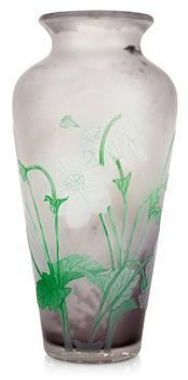 A Heinrich Wollman cameo glass vase, Orrefors ca 1915.