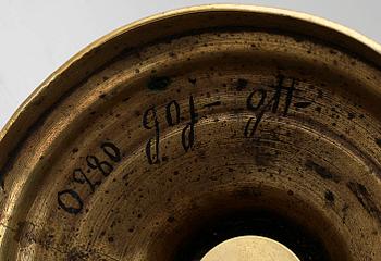 BORDSLAMPA, mässing, 1900-tal.