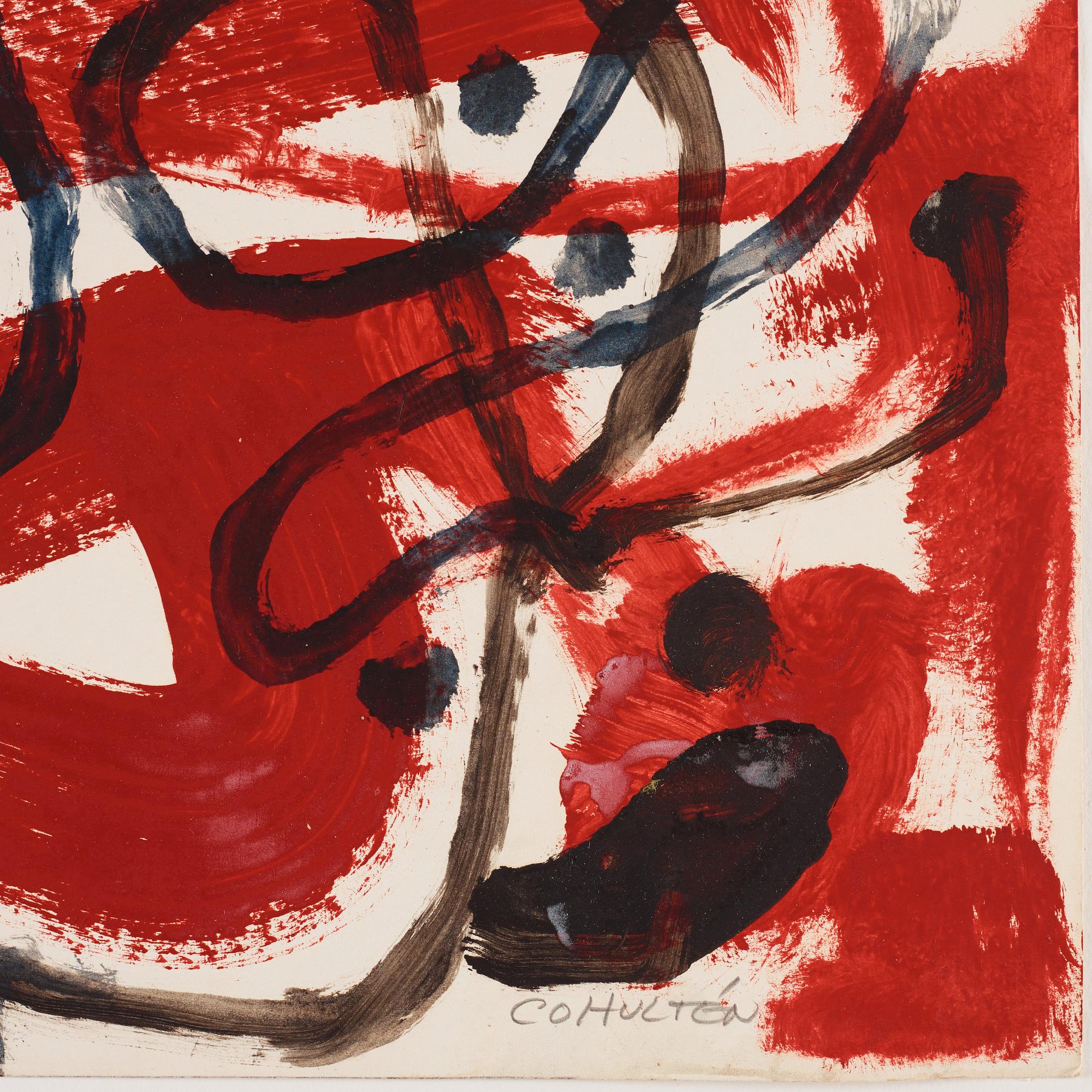 CO Hultén, gouache på papper, signerad och utförd på 1960-talet.