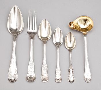 PARTI BESTICK, 22 delar, silver, bla Lars Fredin, Söderhamn, främst 1800-tal. Vikt ca 992 g.