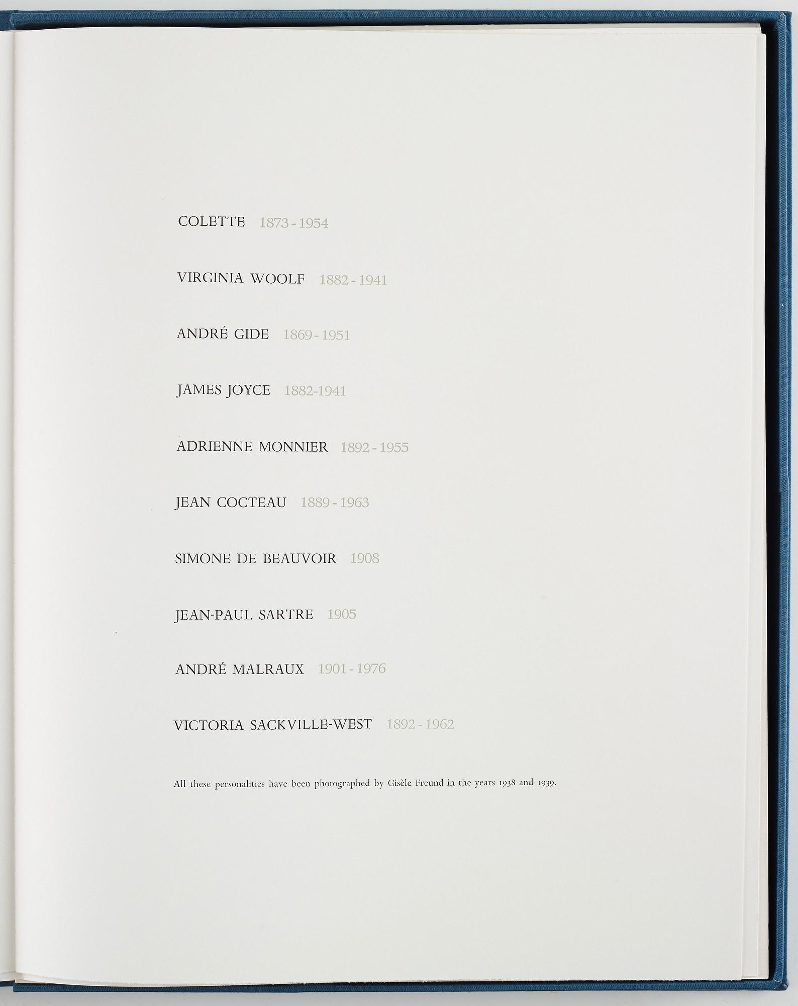 Gisèle Freund, ”Au pays des visages”.