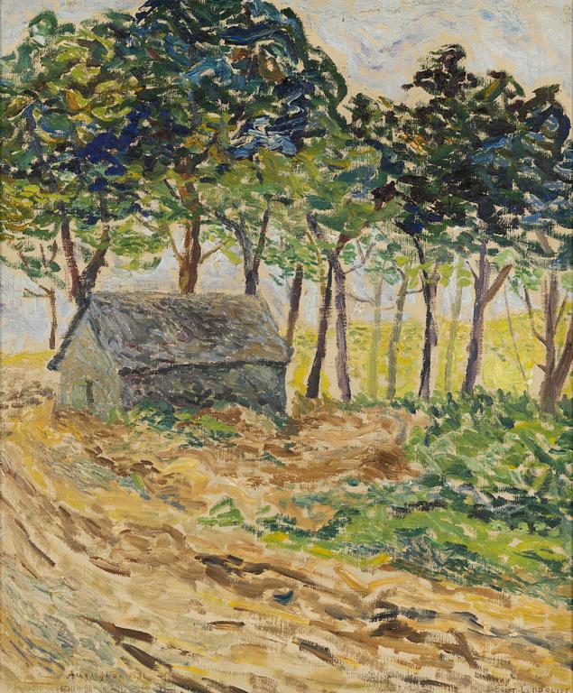 Evert Lundquist, Cottage in a grove of trees (Audinghen, Pas-de-Calais).