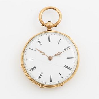Pocket watch, 18K gold, 37 mm.
