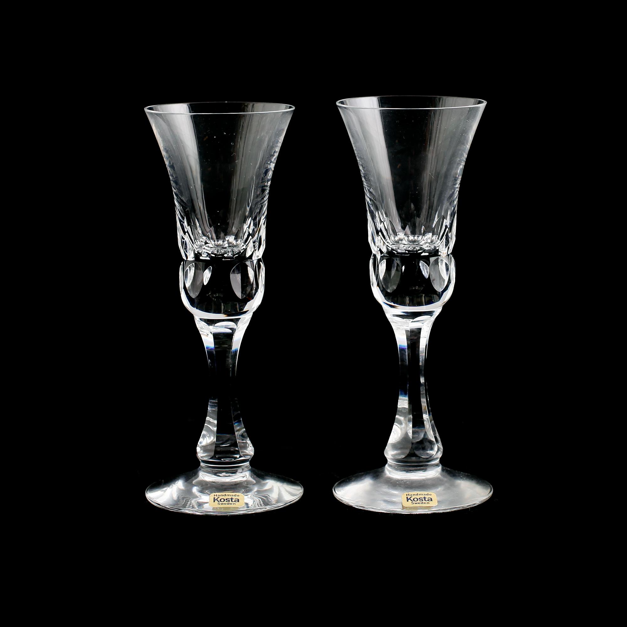 SNAPSGLAS, 10 st, "Prince", Göran Wärff, Kosta.