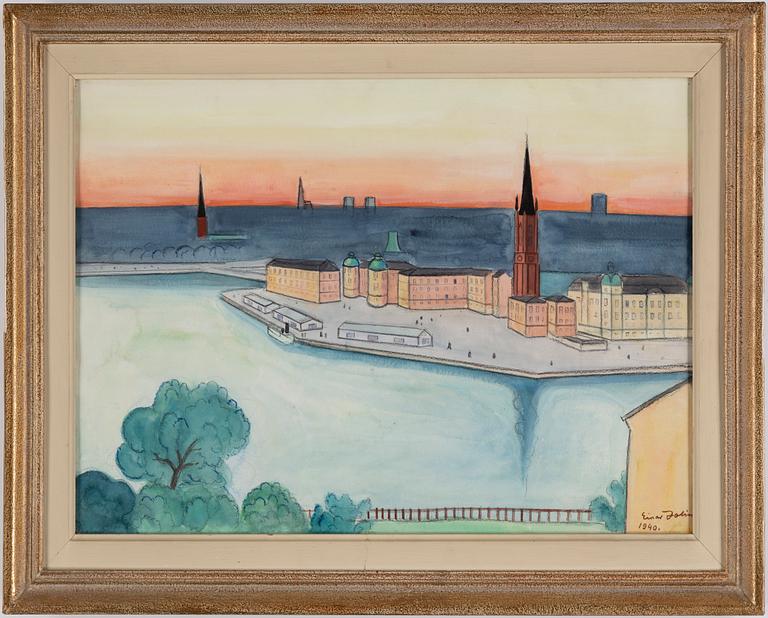 EINAR JOLIN, akvarell och gouache, signerad och daterad .