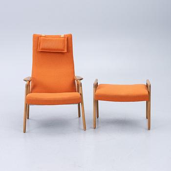 Yngve Ekström, Armchair with footstool, "Ruster", Swedese, 1950s/60s.