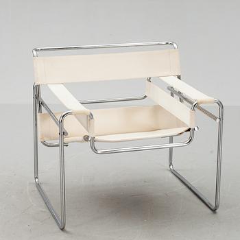 KARMSTOL "Wassily", Marcel Lajos Breuer för Gavina, made in Italy. 1900-talets andra hälft.