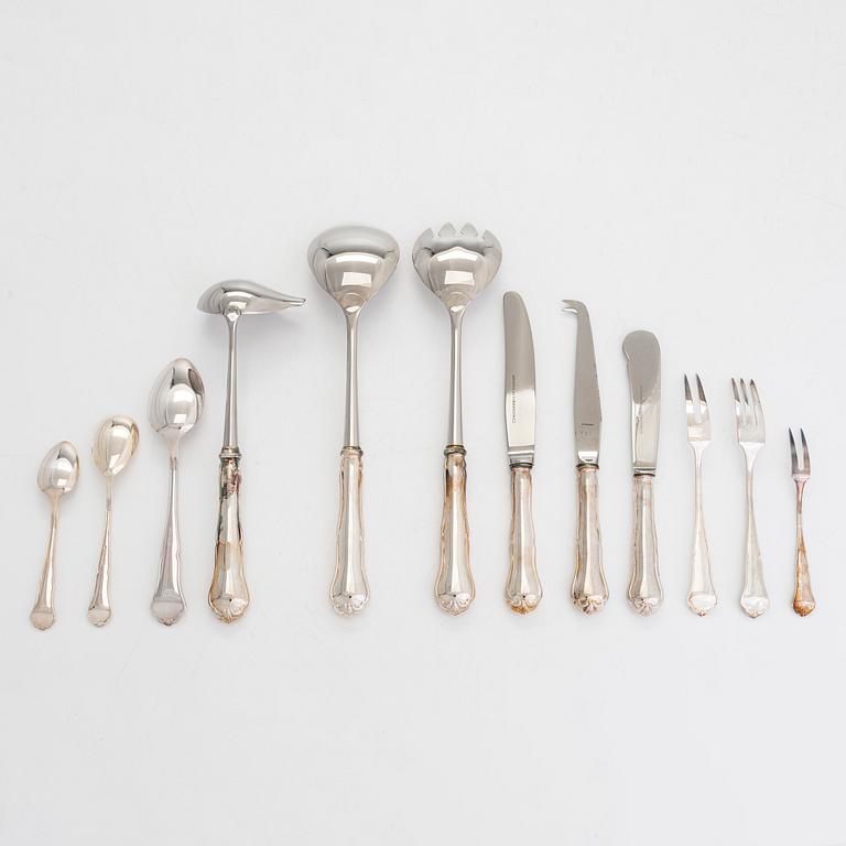 A 69-piece 'Chippendale' silver cutlery set in fitted cutlery box, Kultakeskus, Hämeenlinna 1997-98.