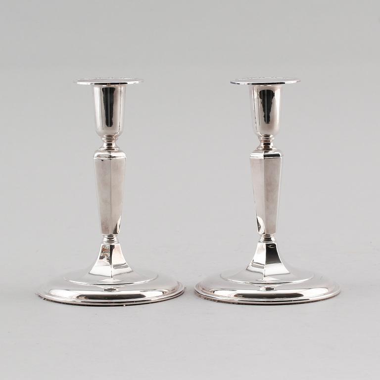 LJUSSTAKAR, 1 par, silver, Göteborg 1958.
