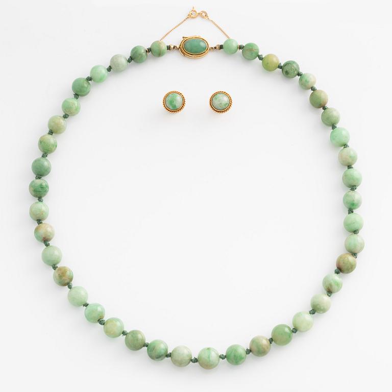 Necklace and a pair of earrings.