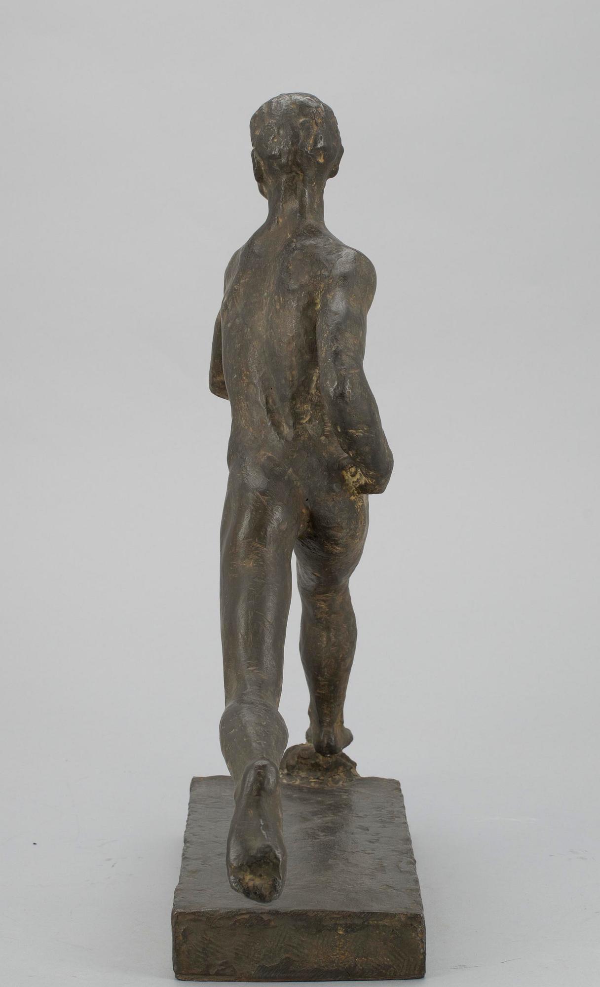 WÄINÖ AALTONEN, skulptur, Paavo Nurmi, patinerad metall.