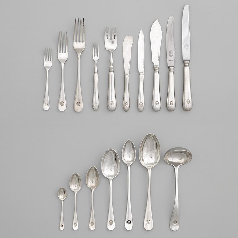 A Swedish 20th century 260 piece sterling silver cutlery-set, mark of C G Hallberg, Stockholm 1922.